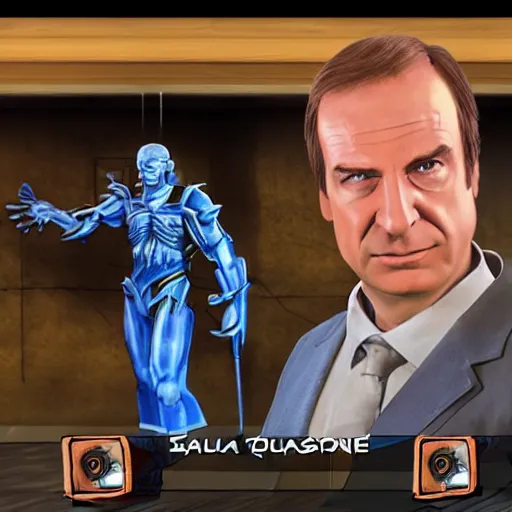 Image similar to Screenshot of Saul Goodman in Quake 3