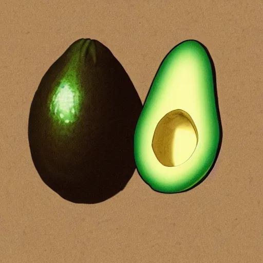 Prompt: avocado being stolen, parietal art style