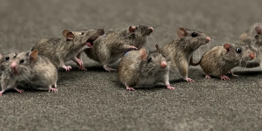 Prompt: photo of rodents attacking an airbase, terrifying, photorealistic, horror, hyperrealistic