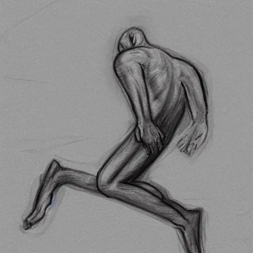 Prompt: Sketch of soul leaving body after stubbing toe, hurting, hurting