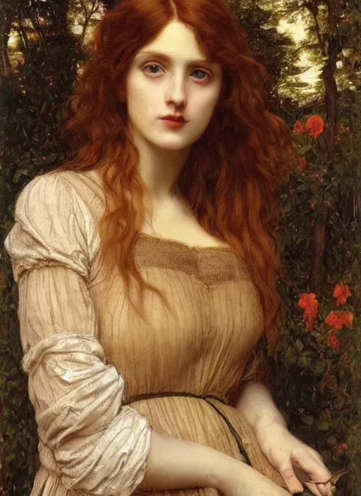 Prompt: Pre-Raphaelite young beautiful female, oil, aesthetic