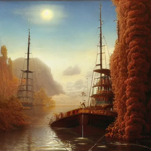 Image similar to paint surrealist 🚢, ferdinand knab, high definition and detailed 4 k