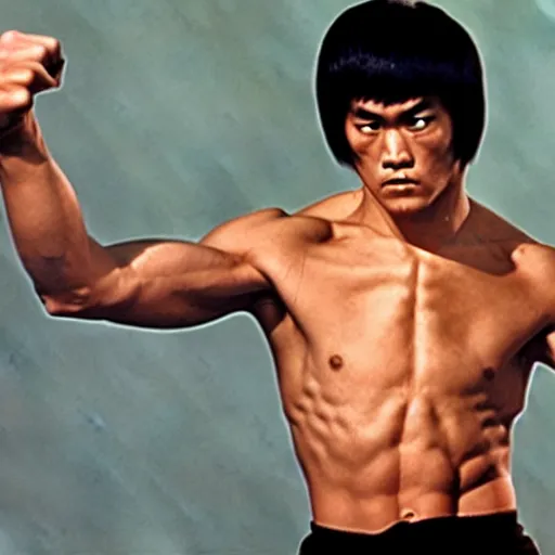Prompt: Bruce Lee in the UFC,