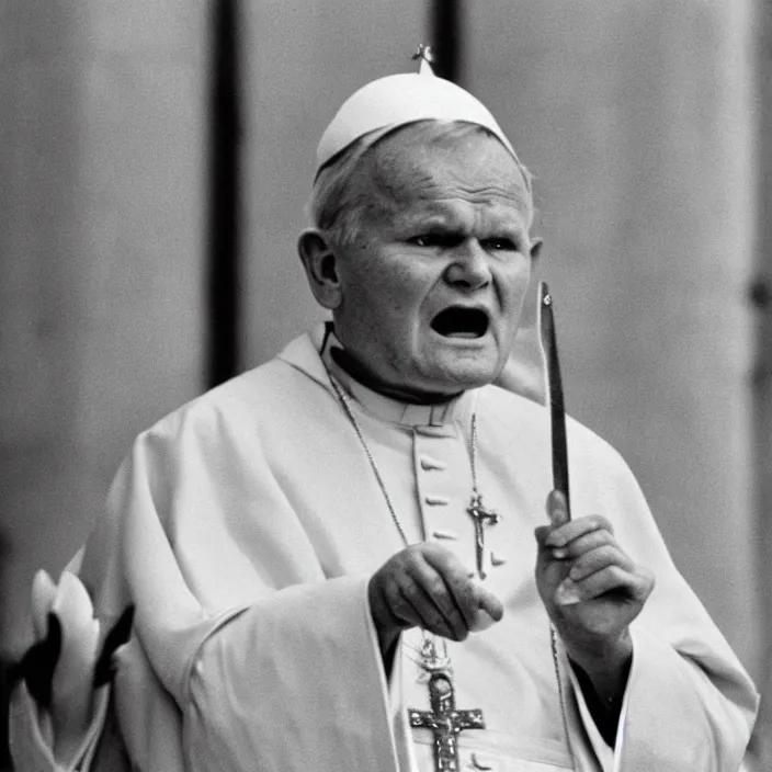 Prompt: John Paul II as demon