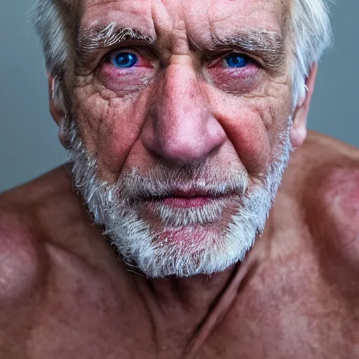 Prompt: a very ugly blond blue eyed old man