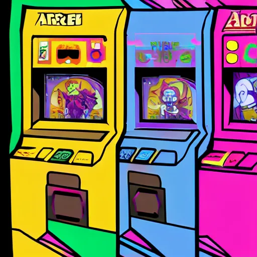 Image similar to arcade machine, art by ocellus_services + francy_artist + artofsephy,