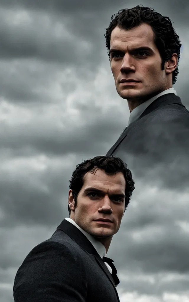Prompt: portrait of henry cavill in the role of james bond, by camille corot, cinematic, moody lighting, cinematic lighting