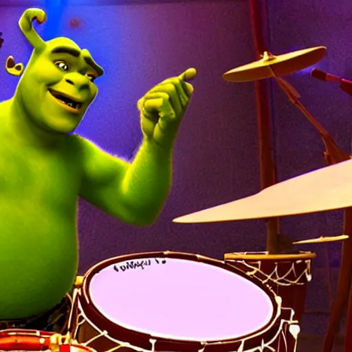 Image similar to shrek playing drums