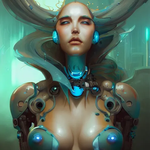 Prompt: a portrait of a beautiful cybernetic mermaid, cyberpunk concept art by pete mohrbacher and wlop and artgerm and josan gonzales, digital art, highly detailed, intricate, sci-fi, sharp focus, Trending on Artstation HQ, deviantart, unreal engine 5, 4K UHD image