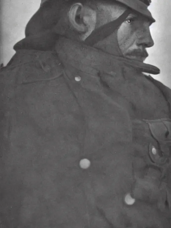 Prompt: rorsach man, ww1 photo, grainy, high detail, high resolution,