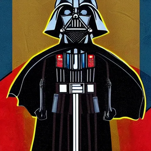 Image similar to a mixture of Donald Trump and Darth Vader. Artistic.