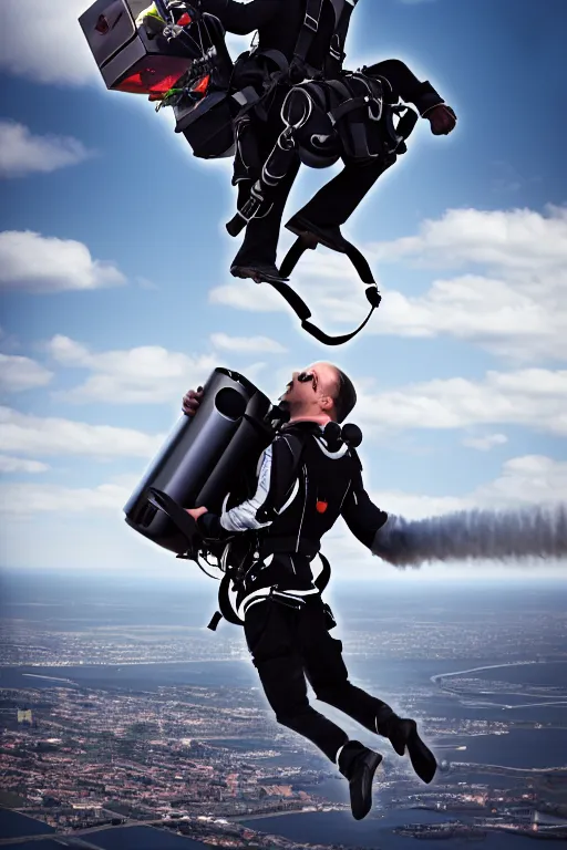 Prompt: joe bidden flying with jet pack, high resolution, photorealistic, cinematic, smooth, 4 k, aesthetic lighting, baroque object, sharp focus, hyperdetailed, tumblr trending, with small object details, professional photography, pullitzer winning photo by : canon eos 5 d mark iv, by karah mew and adnan abidi and jodie bateman