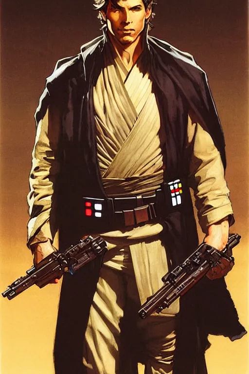 Image similar to attractive man, star wars, painting by j. c. leyendecker, yoji shinkawa, katayama bokuyo