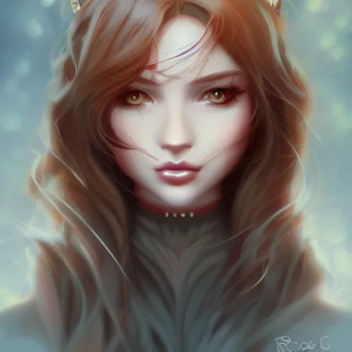 Image similar to fox girl, long hair, gorgeous, amazing, elegant, intricate, highly detailed, digital painting, artstation, concept art, sharp focus, illustration, art by Ross tran