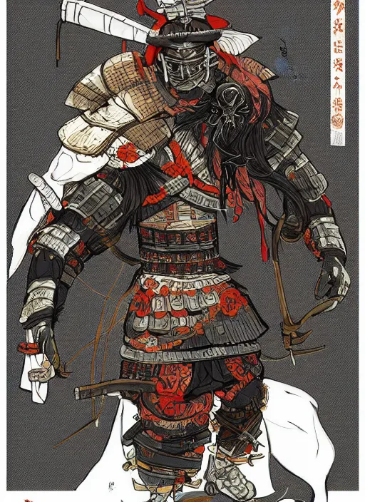 Image similar to Samurai with an insect armor, in the style of Sam Guay and Fenghua Zhong and abigail larson, character art, trending on artstation