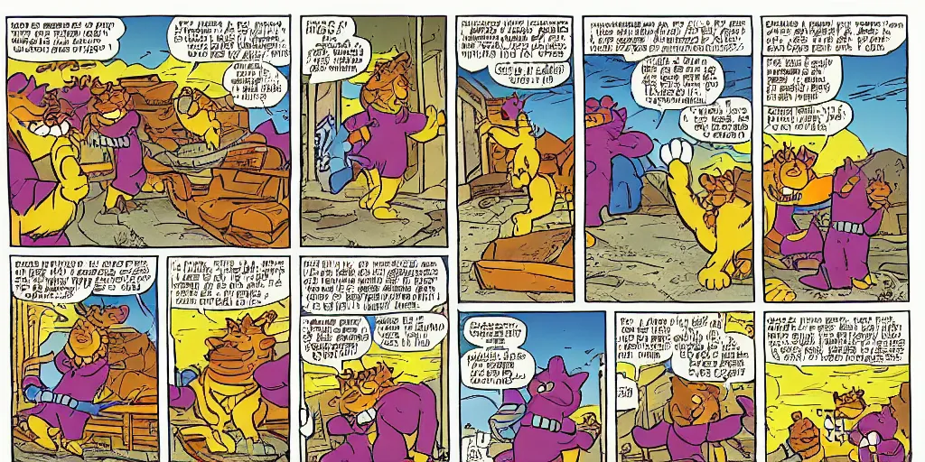 Image similar to garfield comic, garfield crosses the river styx