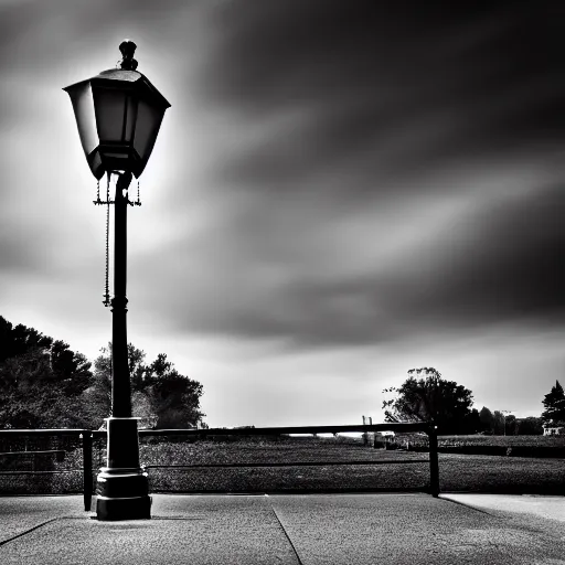 Image similar to a lamp - post, award winning black and white photography