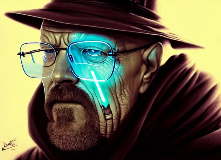 Image similar to wideangle!! portrait shot of heisenberg as a sith in star wars, intricate, elegant, highly detailed, centered, digital painting, artstation, concept art, smooth, sharp focus, illustration, artgerm, tomasz alen kopera, peter mohrbacher, donato giancola, joseph christian leyendecker, wlop, boris vallejo