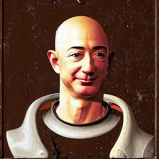 Prompt: Jeff Bezos in a 15th century painting, by Leonard Da Vinci,