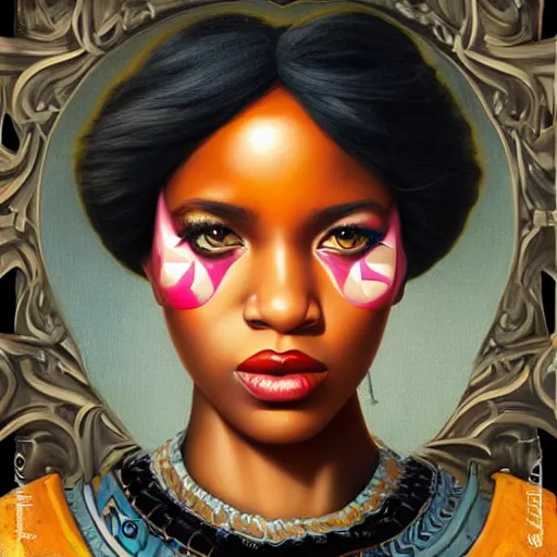 Image similar to berlin city portrait, black girl, Pixar style, by Tristan Eaton Stanley Artgerm and Tom Bagshaw.