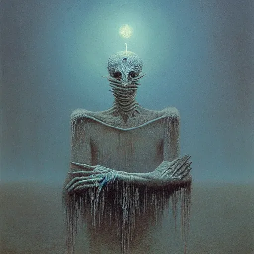 Prompt: ice lord, beksinski