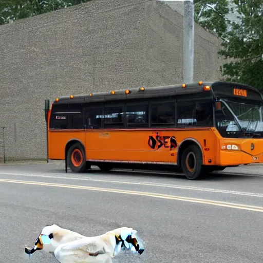 Image similar to goose driving a bus