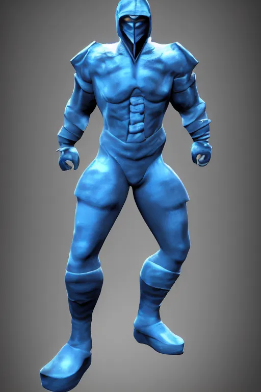 Image similar to sub - zero from mortal kombat 3 d render