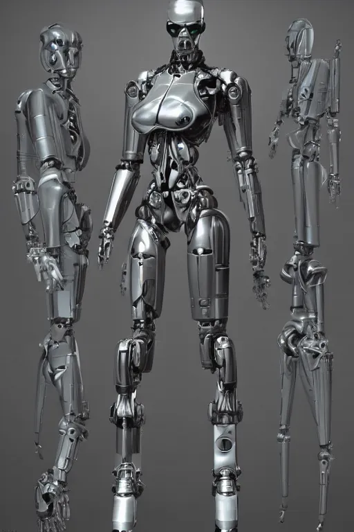 Image similar to symmetry!! full body cyborg female concept, supermodel, humanoid form, terminator tx, mecha anatomy, has monkey arms, digital art, in the style of ben lol, brian sum, ramil sunga, herbert lowis, furio tedesschi, christopher cao, artstation, pinterest, deviantart, photoshop, octane render, unreal engine