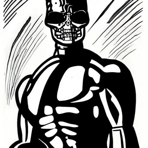 Image similar to children's drawing of the terminator ( 1 9 8 4 )