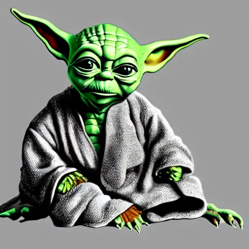 Image similar to Morgan Freeman as a baby Yoda digital art 4k detailed super realistic