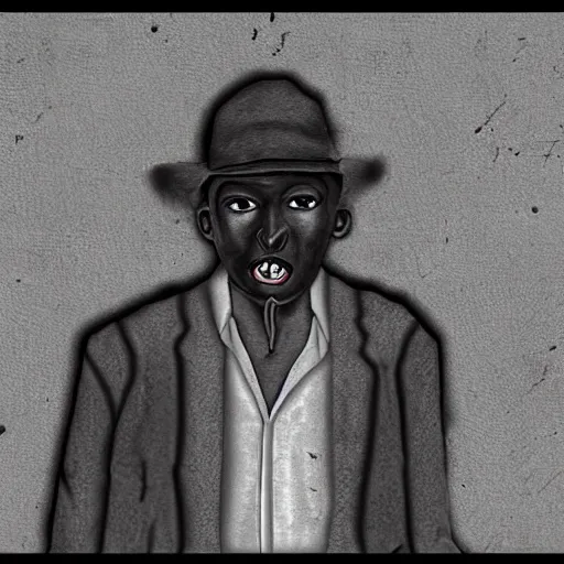 Image similar to 1 9 3 0 s mississippi bluesman with no mouth!!!, photorealistic!!!!, creepypasta, liminal, dark, gritty