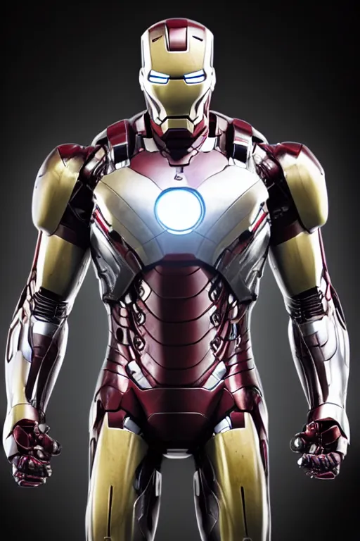 Image similar to ryan reynolds in a silver and black nano technology iron man suit, cinematic, volumetric lighting, f 8 aperture, cinematic eastman 5 3 8 4 film, photorealistic