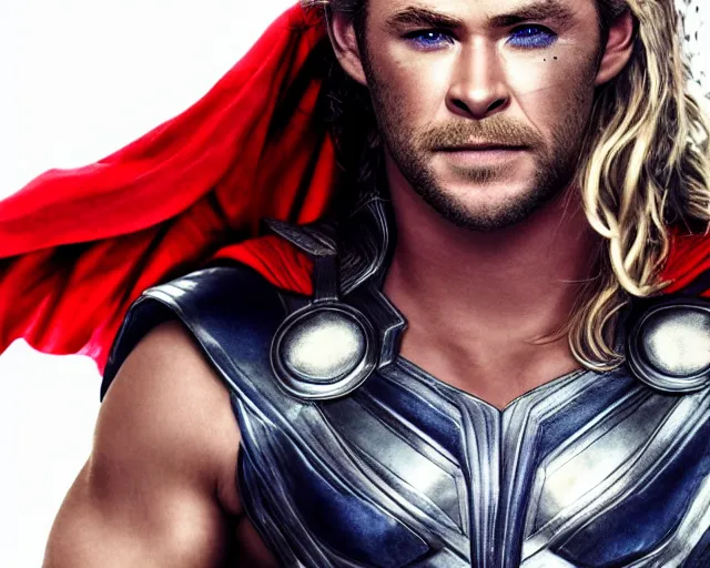 Prompt: chris hemsworth as thor with drag queen makeup, digital art, amazing detail