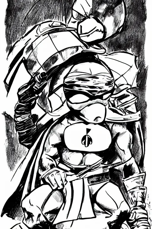 Prompt: prince rodgers nelson a a teenage mutant ninja turtle, full body, pen an ink, comic books style, very detailed, by eric talbot, artstation, pinterest