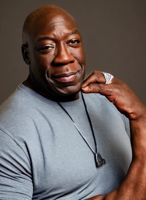 Image similar to DSLR photo portrait still of 65 year old age 65 Michael Clarke Duncan at age 65!!!, 85mm f1.8