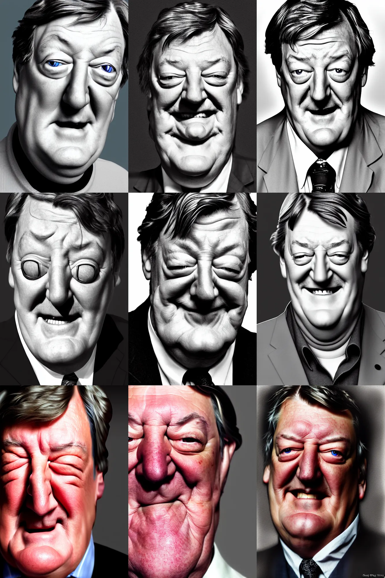 Prompt: stephen fry winking his left eye at the camera, digital art