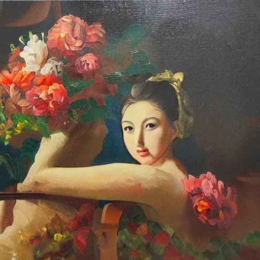 Image similar to oil painting ¥¥¥¥ museum - quality