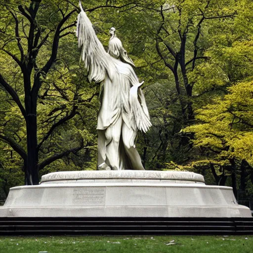 Prompt: SCP-173 in Central Park, photo