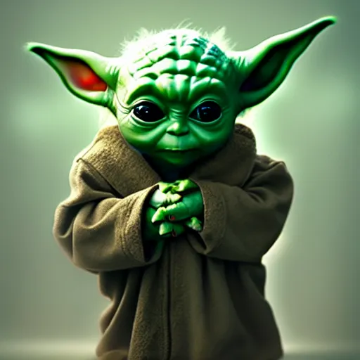 Image similar to baby yoda as batman, award winning creature portrait photography, extremely detailed, artstation, 8 k, sensual lighting, incredible art, wlop, artgerm