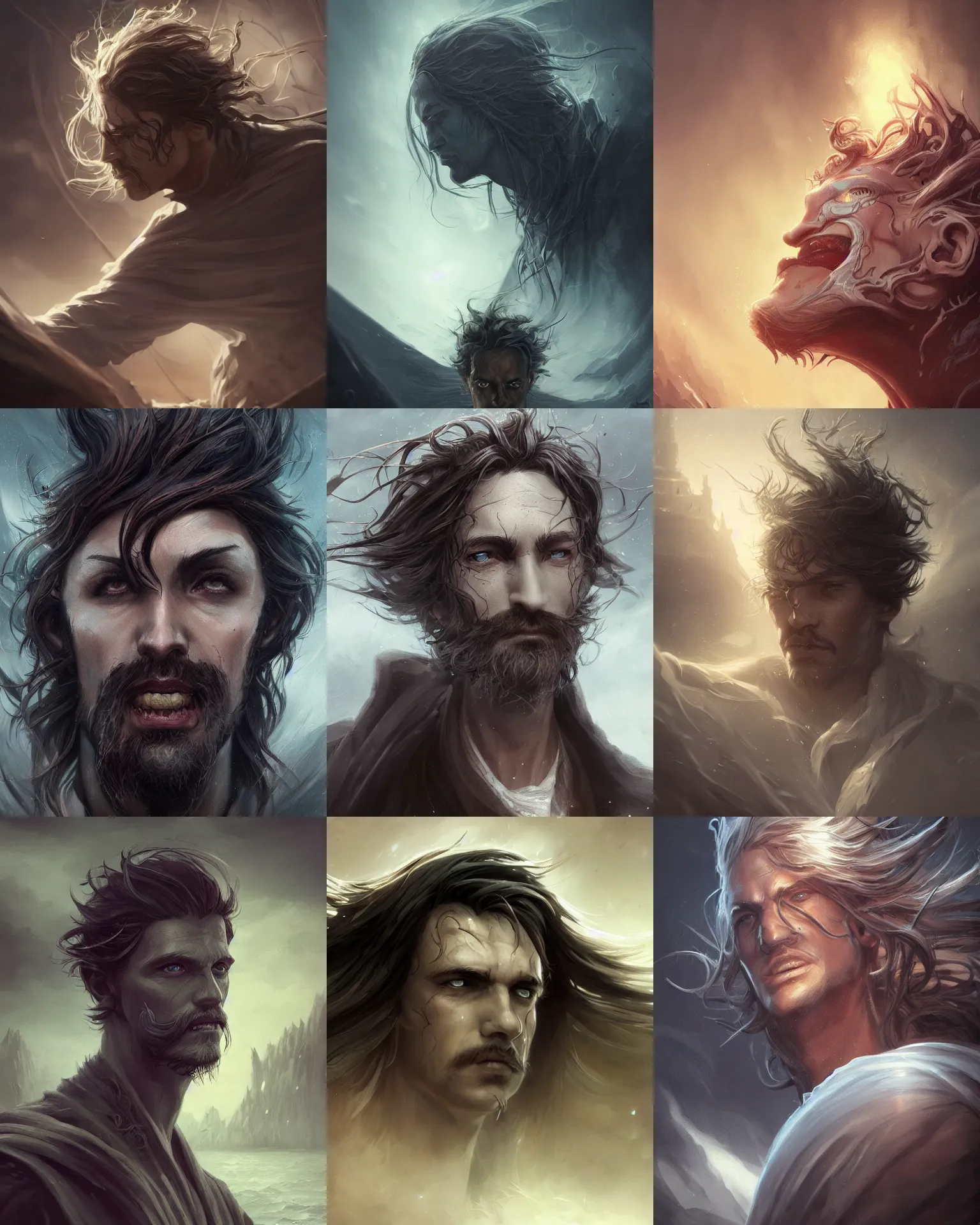 Prompt: Mind Flayers wind-like hair posing on a boat, dark, highly detailed face, close-up, fantasy art, male art, in the style of greg rutkowski, illustration, epic, fantasy, intricate, hyper detailed, artstation, concept art, smooth, sharp focus, ray tracing