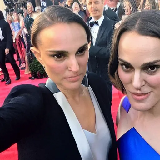 Image similar to Natalie Portman taking a selfie with Keira Knighley