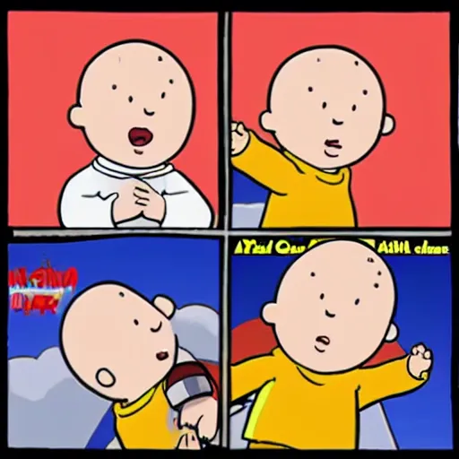 Image similar to caillou being punched by an asdfmovie character