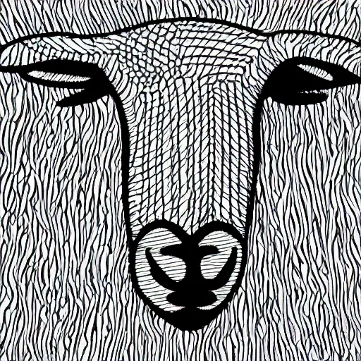 Prompt: web drawing of sheep