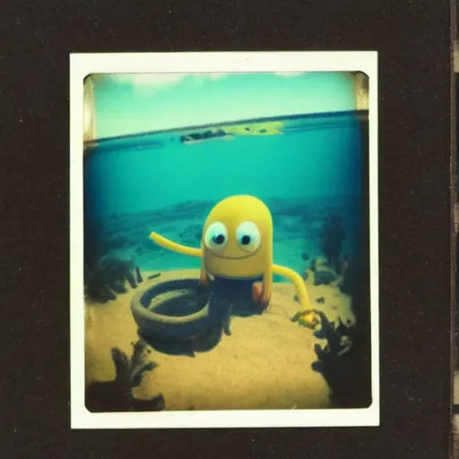 Prompt: polaroid photo of bikini bottom
