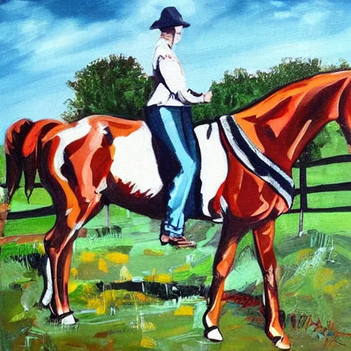 Prompt: A very very very very very very very very very very very very very very very very very very very very beautiful painting of a horse next to a cottage