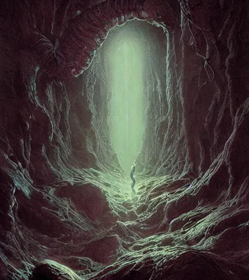 Image similar to realistic landscape beautiful concept art of cinematic movie scene when nebula mutate into facehugger. horror, created by gustave dore and greg rutkowski, high detailed, smooth draw, synthwave neon retro, intricate, realistic proportions, dramatic lighting, trending on artstation.