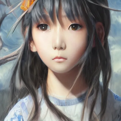 Image similar to dynamic composition, motion, ultra-detailed, incredibly detailed, a lot of details, amazing fine details and brush strokes, colorful and grayish palette, smooth, HD semirealistic anime CG concept art digital painting, watercolor oil painting of a Japanese schoolgirl, by a Chinese artist at ArtStation, by Huang Guangjian, Fenghua Zhong, Ruan Jia, Xin Jin and Wei Chang. Realistic artwork of a Chinese videogame, gradients, gentle an harmonic grayish colors.