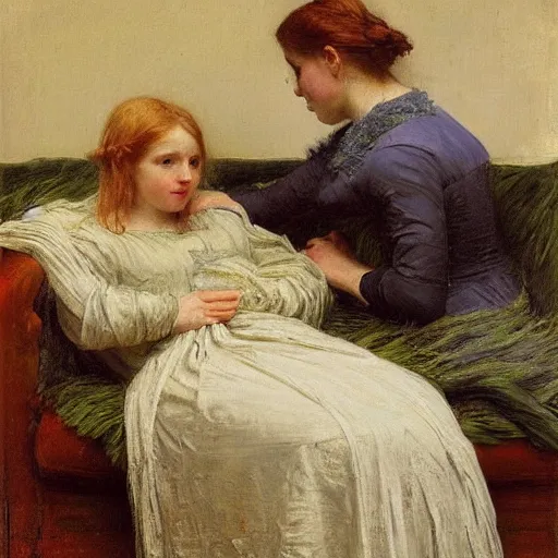 Image similar to by millais, painting of victorian mummies, 8 k, highly detailed,