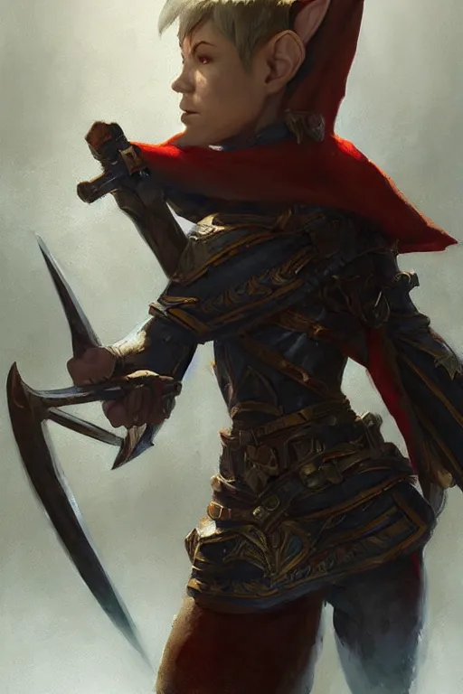 Image similar to dungeons and dragons warrior elf character full body side profile portrait, dramatic light, dungeon background, 2 0 0 mm focal length, painted by stanley lau, painted by greg rutkowski, painted by stanley artgerm, digital art, trending on artstation