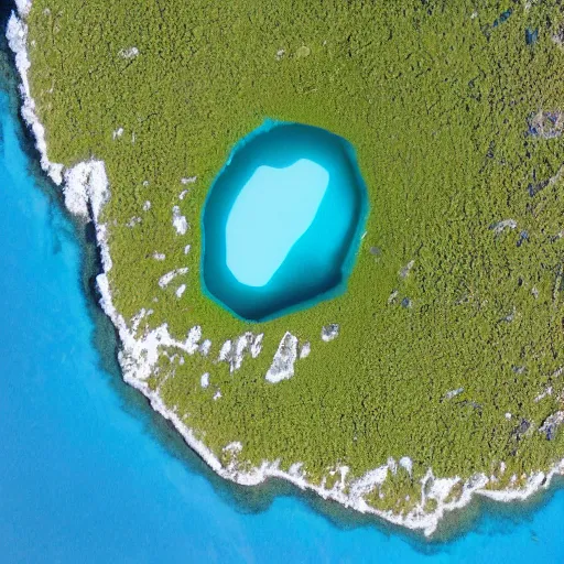Prompt: small isomorphic island in the ocean - n 9
